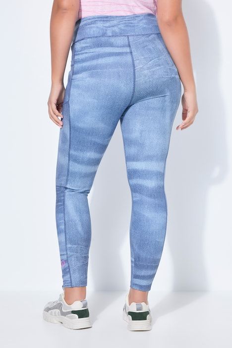 Legging lifestyle, imprimé denim, taille élastique