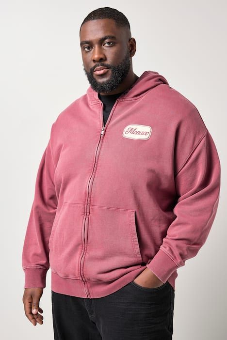 Veste à capuche en molleton STHUGE, flocage dans le dos, manches longues et fermeture zippée - jusqu'au 8 XL