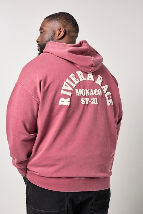 Veste à capuche en molleton STHUGE, flocage dans le dos, manches longues et fermeture zippée - jusqu'au 8 XL