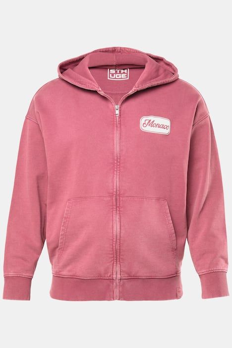 Veste à capuche en molleton STHUGE, flocage dans le dos, manches longues et fermeture zippée - jusqu'au 8 XL