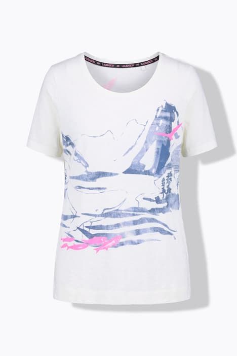 T-shirt décolleté rond et manches courtes, teinture à froid, label OEKO-TEX