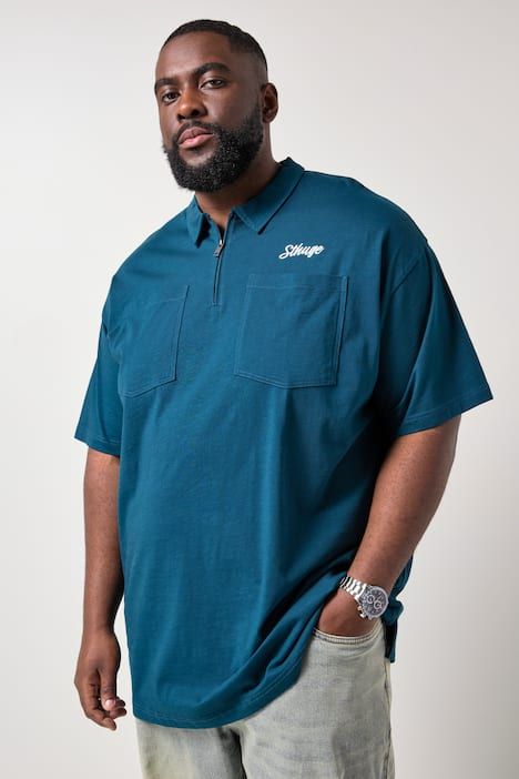 Polo STHUGE, manches courtes et fermeture zippée - jusqu'au 8 XL
