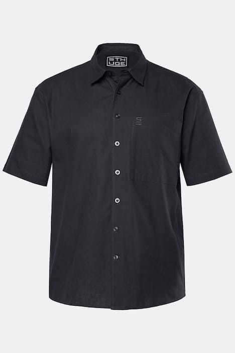 Chemise en lin mélangé STHUGE, manches courtes et col Kent, coupe Boxy Fit - jusqu'au 8 XL