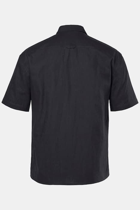 Chemise en lin mélangé STHUGE, manches courtes et col Kent, coupe Boxy Fit - jusqu'au 8 XL