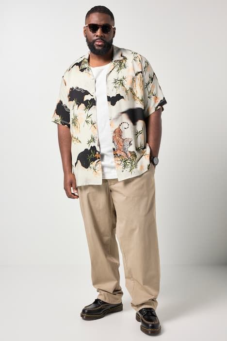 Chemise STHUGE à manches courtes, imprimé all-over et col cubain, coupe « flottante » – jusqu'au 8 XL