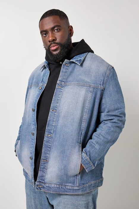 Veste en jean STHUGE, style vintage, patte de boutonnage - jusqu'au 8 XL