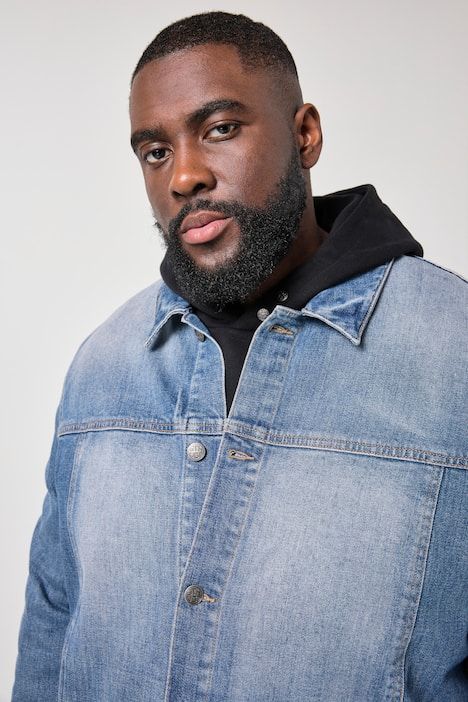 Veste en jean STHUGE, style vintage, patte de boutonnage - jusqu'au 8 XL