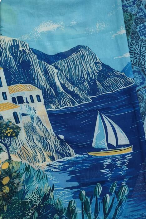 Paréo motif paysage de vacances, jupe / robe de plage