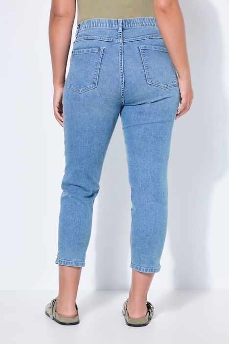 Jean taille haute, coupe Slim Fit, longueur 3/4