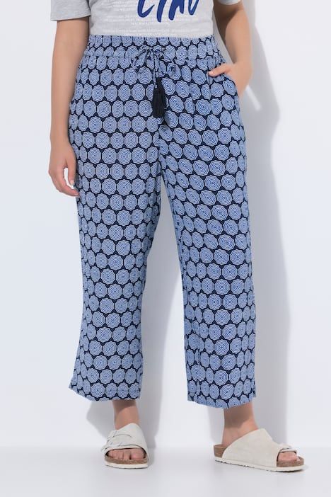 Jupe-culotte Rose, jambe droite et large, taille élastique