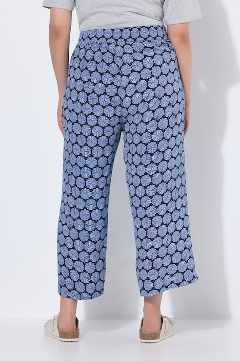 Jupe-culotte Rose, jambe droite et large, taille élastique
