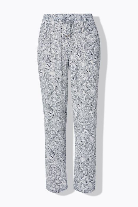 Pantalon Rose avec imprimé, jambe large et taille élastique