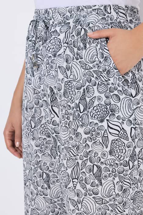 Pantalon Rose avec imprimé, jambe large et taille élastique