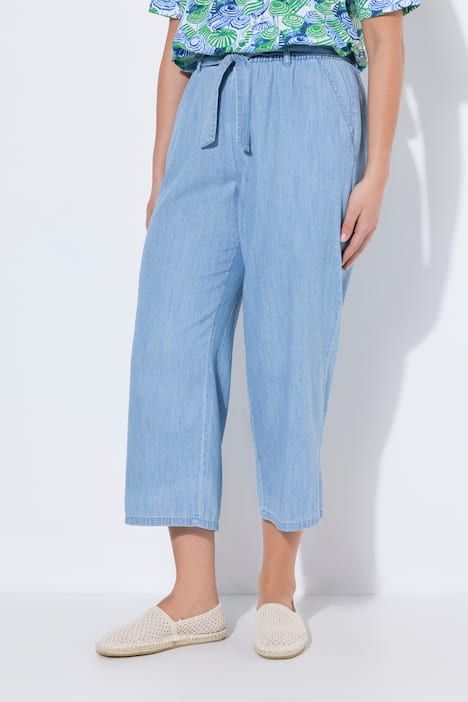 Jupe-culotte Rose, en Lyocell mélangé, jambe large et taille élastique