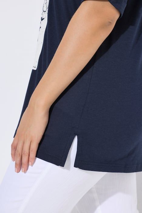 T-shirt en modal mélangé, motif homard, décolleté rond et manches courtes