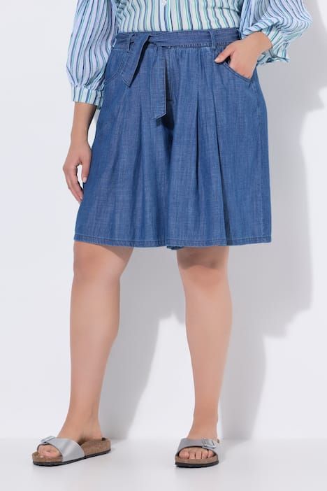 Jupe-culotte en Lyocell mélangé, jambe ultra-large et taille élastique