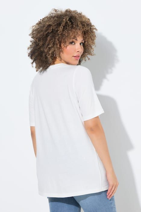 T-shirt en modal mélangé, motif créatures marines, décolleté rond et manches courtes