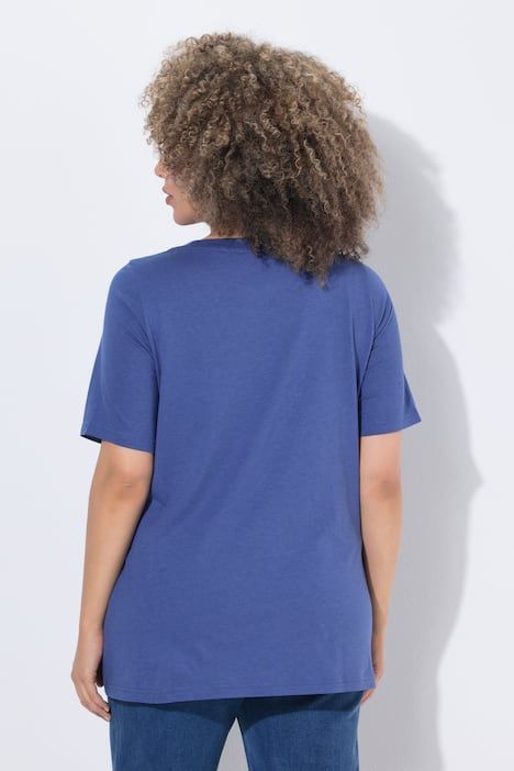 T-shirt en modal mélangé, motif créatures marines, décolleté rond et manches courtes