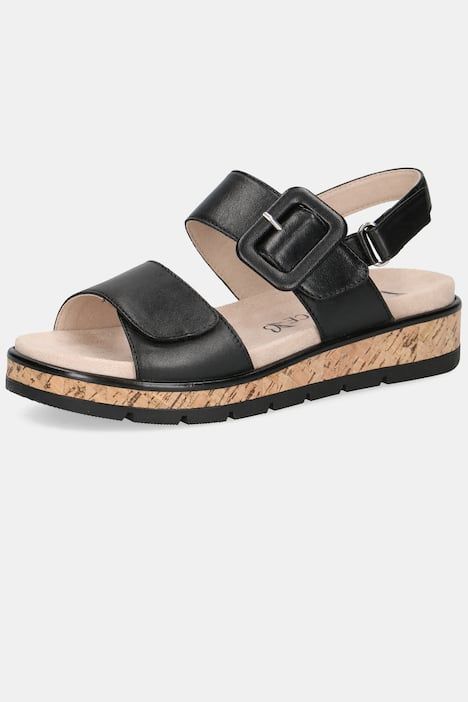 Sandales en cuir Caprice, semelle de propreté amovible - largeur G
