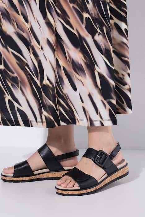 Sandales en cuir Caprice, semelle de propreté amovible - largeur G