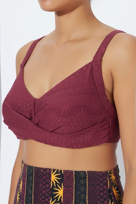 Bikini motif bohème, avec bonnets souples, bretelles ajustables et matière recyclée