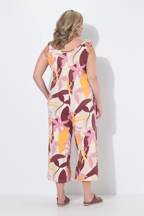 Combinaison en jersey, bretelles à nouer et jambe droite