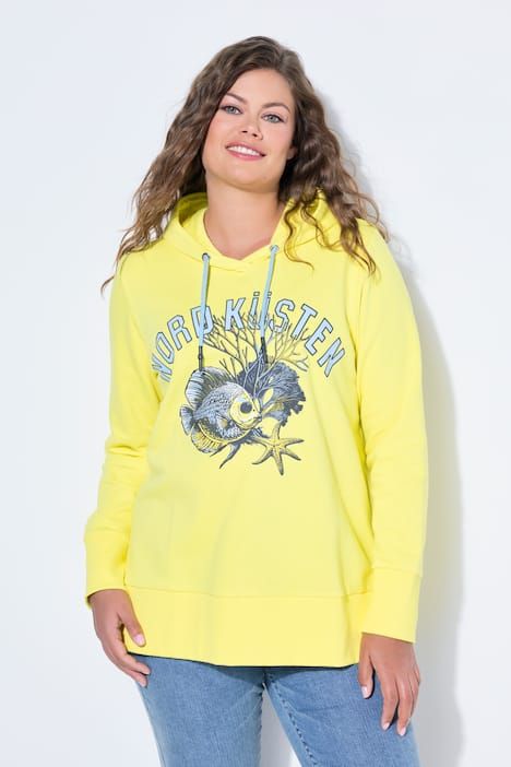 Sweat-shirt à capuche, imprimé et label OEKO-TEX