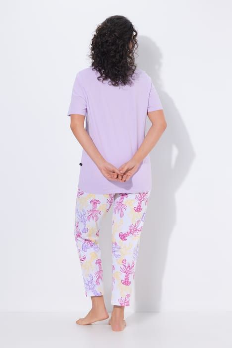 Pyjama motif homards, décolleté rond et manches courtes