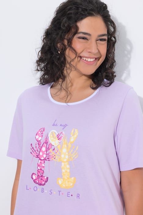 Pyjama motif homards, décolleté rond et manches courtes