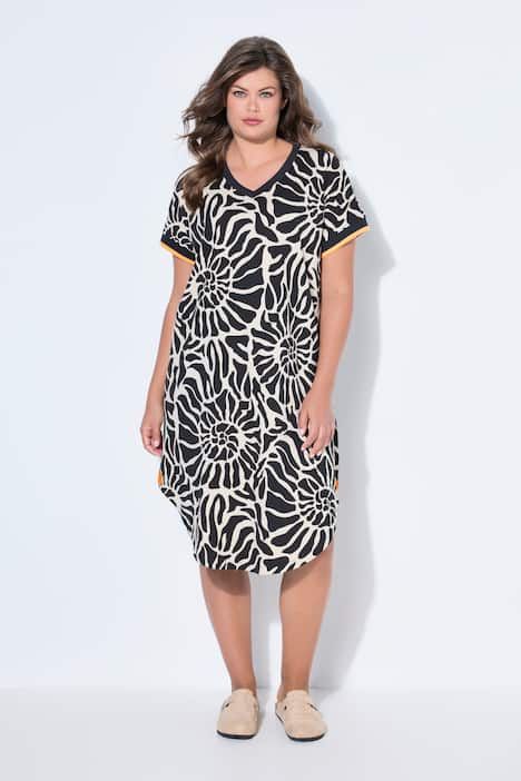 Robe t-shirt, décolleté en V, label OEKO-TEX MIG