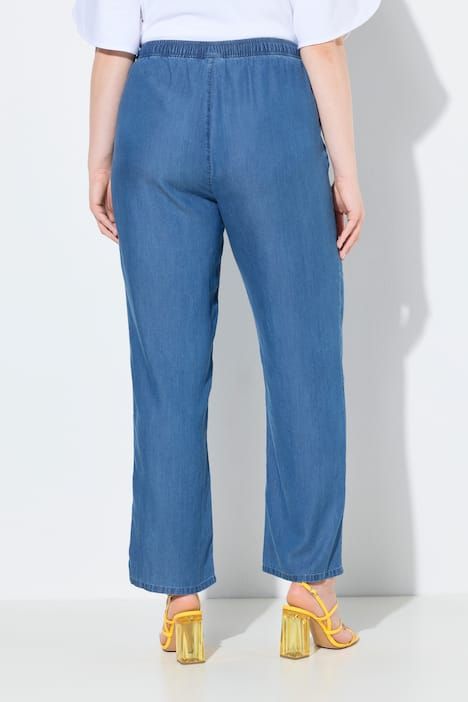 Pantalon Rose avec cordon de serrage, jambe large et taille élastique