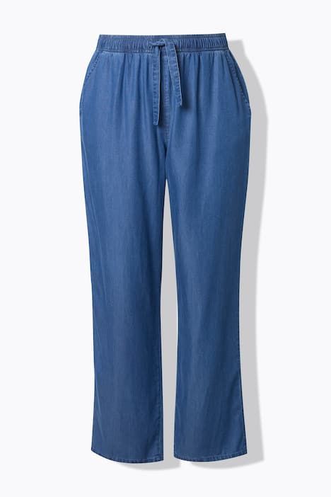 Pantalon Rose avec cordon de serrage, jambe large et taille élastique