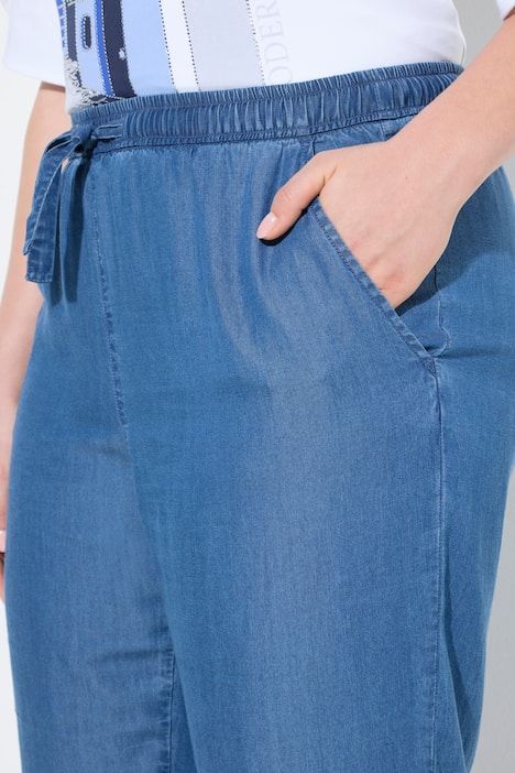 Pantalon Rose avec cordon de serrage, jambe large et taille élastique