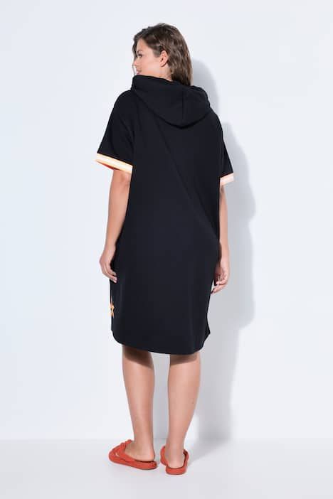 Robe de plage en molleton, manches courtes et capuche, label OEKO-TEX