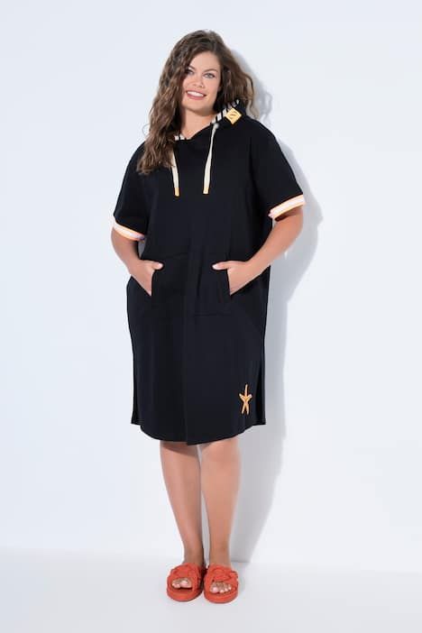 Robe de plage en molleton, manches courtes et capuche, label OEKO-TEX