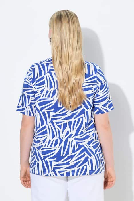 T-shirt avec pli fantaisie, décolleté en V et manches courtes, coupe évasée