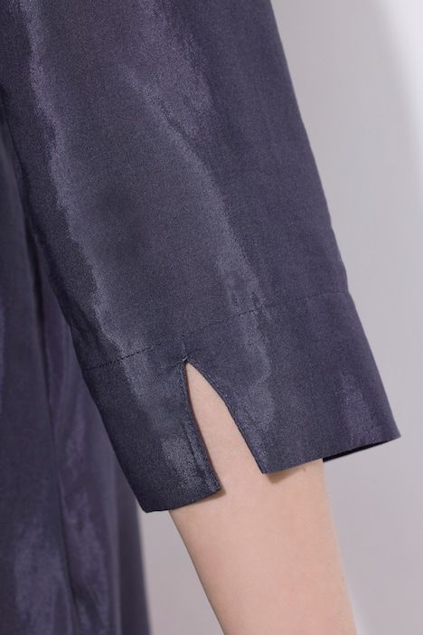 Chemisier motif à fleurs, col chemise et manches 3/4, coupe évasée