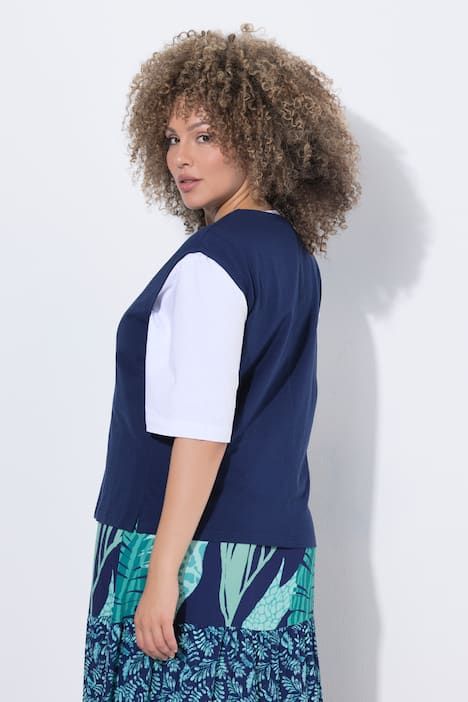 Gilet en jersey flammé, sans manches, encolure en V