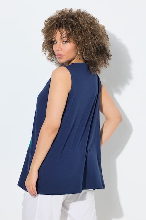 Débardeur motif toucan avec paillettes, décolleté en V, sans manches