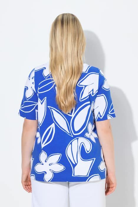 T-shirt avec découpe, décolleté rond et manches courtes, coupe évasée