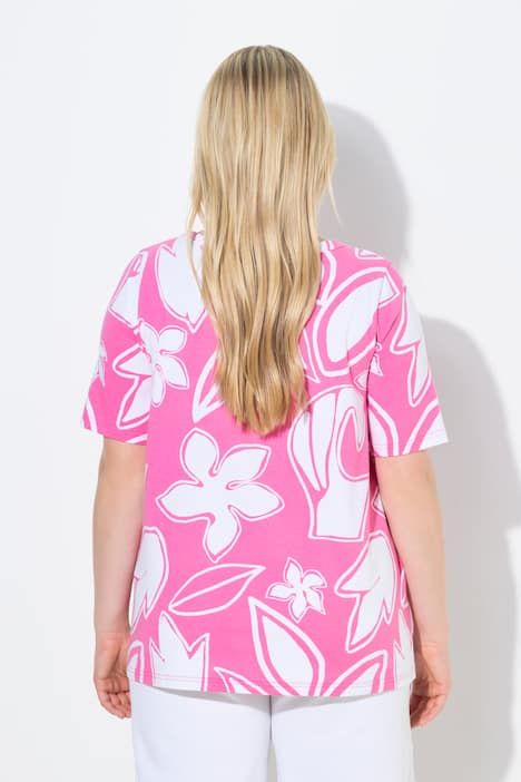 T-shirt avec découpe, décolleté rond et manches courtes, coupe évasée