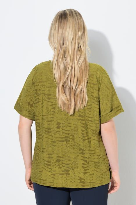 T-shirt oversize, décolleté en V et manches courtes