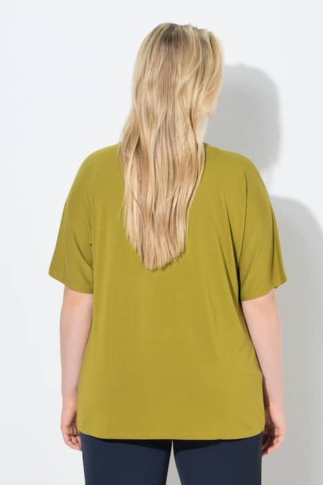 T-shirt oversize, décolleté rond et manches courtes, petits strass fantaisie