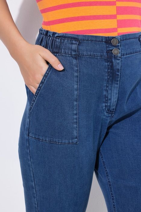 Pantalon Rose en Lyocell, aspect jean, longueur 3/4 et taille confortable