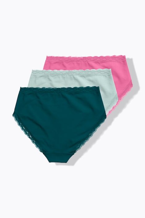 Lot de 3&nbsp;culottes midi, ceinture en dentelle