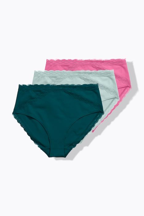 Lot de 3&nbsp;culottes midi, ceinture en dentelle