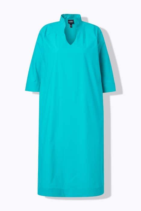 Robe midi en Papertouch, col calice et manches 3/4, coupe évasée