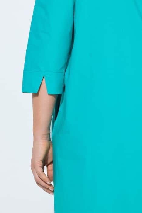 Robe midi en Papertouch, col calice et manches 3/4, coupe évasée