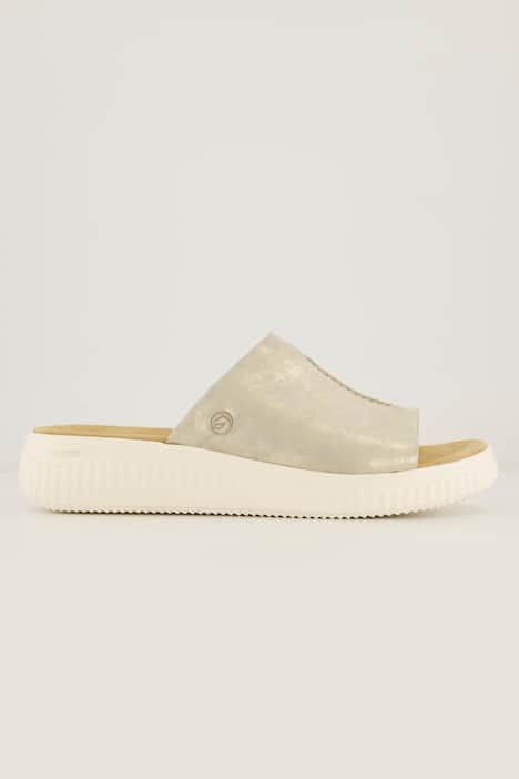 Mules Remonte Lite & Soft, cuir aspect doré brillant - largeur H