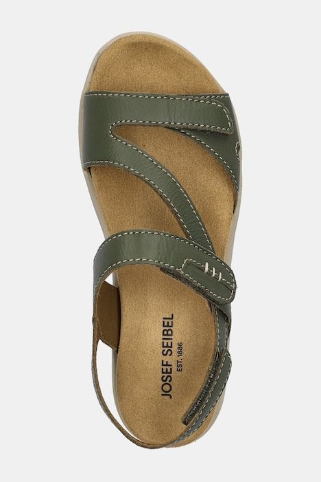 Sandales en cuir Josef Seibel, fermeture à scratch - largeur G